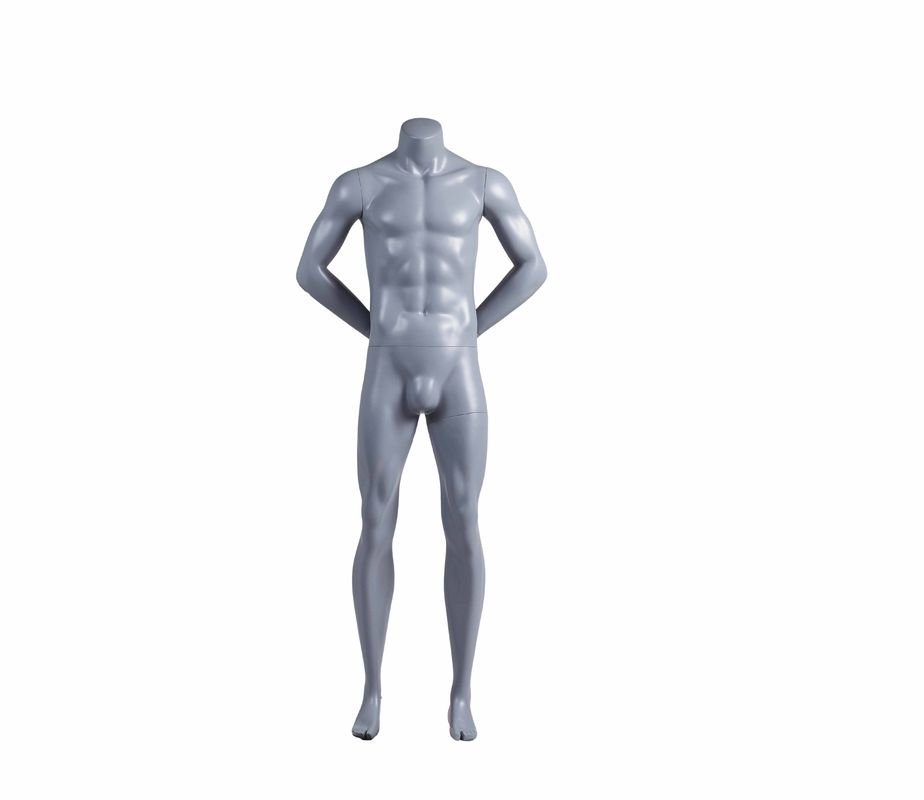 ไฟเบอร์กล๊าสแบบเต็มตัว Man Hands Behind-The-Back Headless Mmuscle Sports Male Mannequin for Sportswear Display