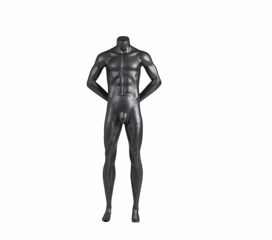 ไฟเบอร์กล๊าสแบบเต็มตัว Man Hands Behind-The-Back Headless Mmuscle Sports Male Mannequin for Sportswear Display